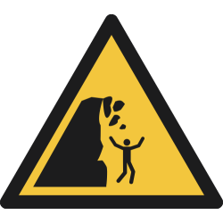W053- ISO 7010 - Panneau Danger, Falaise instable