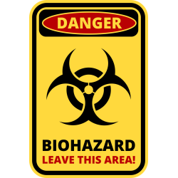 Autocollant Panneau Danger Biologique