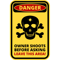 Autocollant Panneau Danger Tir