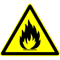 Autocollant Panneau Danger Inflammable