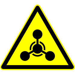 Autocollant Panneau Danger Arme Chimique