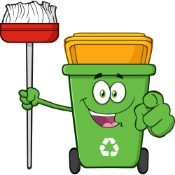 Autocollant Poubelle Respect Environnement Et Recyclage Balai 