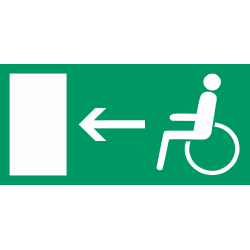 Autocollant Signalisation Sortie Secours Handicapé
