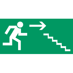 Autocollant Signalisation Sortie Secours Escalier 4