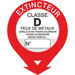 Autocollant Signalisation Extincteur Classe D