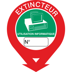 Autocollant Signalisation Extincteur Informatique