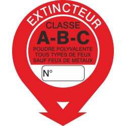 Autocollant Signalisation Extincteur Classe A-b-c