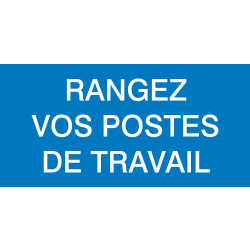 Autocollant Obligation Rangement Postes De Travail