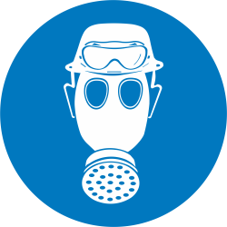 Autocollant Obligation Protéger Tête Et Voies Respiratoires Lunette Contre Acide