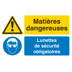 Autocollant Obligation Matières Dangereuses Port Lunette