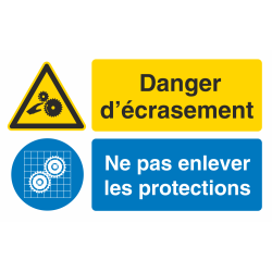 Autocollant Obligation Danger Ecrasement Garder Protection