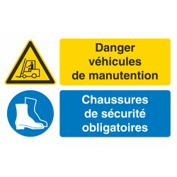 Autocollant Obligation Danger Manutention Port Chaussure Securité