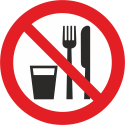 Autocollant Défense De Manger Et De Boire