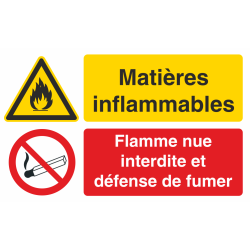 Autocollant Matières Inflammables / Défense Fumer 2