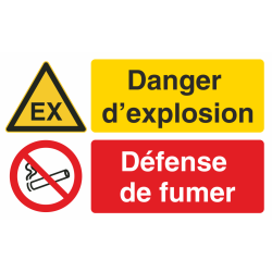Autocollant Danger D'explosion / Défense De Fumer