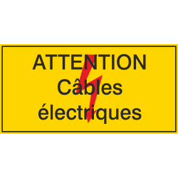 Autocollant Attention / Câbles électriques