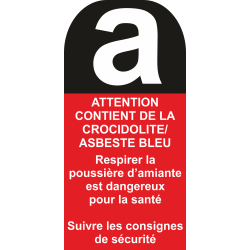 Autocollant Danger Amiante Bleu