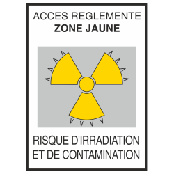 Autocollant Risque D'irradiation Et De Contamination Jaune
