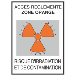 Autocollant Risque D'irradiation Et De Contamination Orange