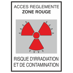 Autocollant Risque D'irradiation Et De Contamination Rouge