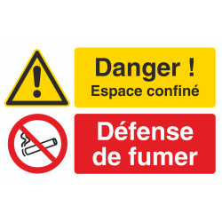 Autocollant Espace Confiné / Défense De Fumer