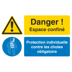 Autocollant Espace Confiné / Protection Individuelle Contre Les Chutes Obligatoire