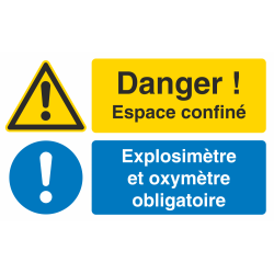 Autocollant Espace Confiné / Explosimètre Et Oxymètre Obligatoire
