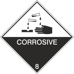 Autocollant Transport Maritime Corrosif