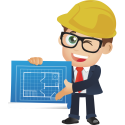 Autocollant Métier Travaux Publics Ingénieur Plan