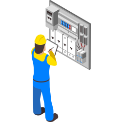 Autocollant Métier Travaux Publics Electricien 2