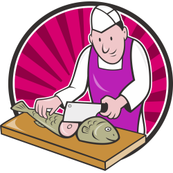 Autocollant Métier Commerçant Poissonnier 2 1