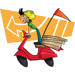 Autocollant Livreur Pizza