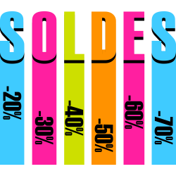Autocollant Soldes Couleurs Bandes