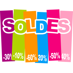 Autocollant Soldes Couleurs Bandes 2