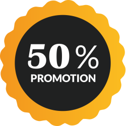 Autocollant Soldes 50% De Promotion