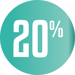 Autocollant Soldes 20% Cercle Bleu