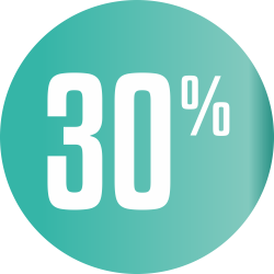 Autocollant Soldes 30% Cercle Bleu