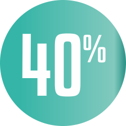 Autocollant Soldes 40% Cercle Bleu