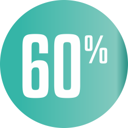 Autocollant Soldes 60% Cercle Bleu