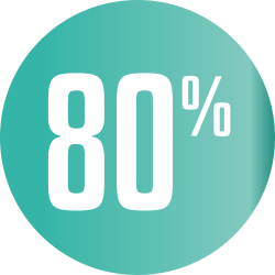 Autocollant Soldes 80% Cercle Bleu