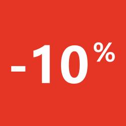 Autocollant Soldes 10% Carré Rouge
