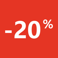 Autocollant Soldes 20% Carré Rouge