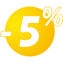 Autocollant Soldes 5% Bulles Jaunes