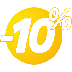 Autocollant Soldes 10% Bulles Jaunes