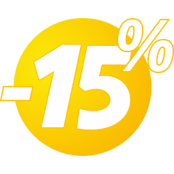 Autocollant Soldes 15% Bulles Jaunes