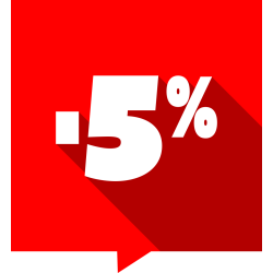 Autocollant Soldes -5% Carré Rouge