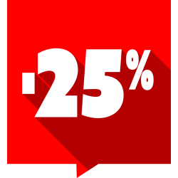 Autocollant Soldes -25% Carré Rouge