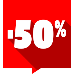 Autocollant Soldes -50% Carré Rouge 1