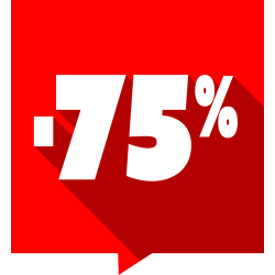 Autocollant Soldes -75% Carré Rouge