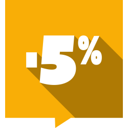 Autocollant Soldes -5% Carré Couleurs